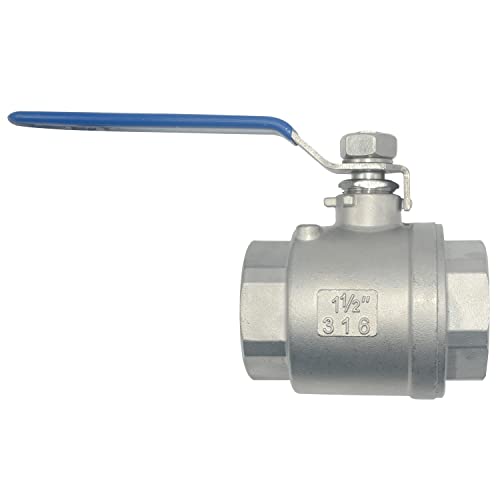 DAN SPEED 1-1/2" MPT Female 316 Stainless Steel Full Port Ball Valve Vinyl Handle WOG1000 (1.5 Inch 2pcs) - size: 1-1/2 inch 2 pieces