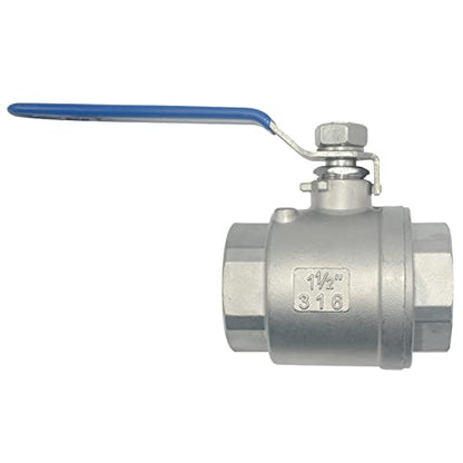 DAN SPEED 1-1/2" MPT Female 316 Stainless Steel Full Port Ball Valve Vinyl Handle WOG1000 (1.5 Inch 2pcs) - size: 1-1/2 inch 2 pieces
