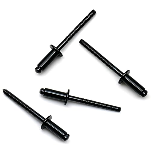 50 Pcs Black Stainless Steel Blind Rivets, 3/16" x 1/2" (4.8x12mm), Core Pulling Rivets, Grip Range 6.3-7.9mm - size: Stainless Steel