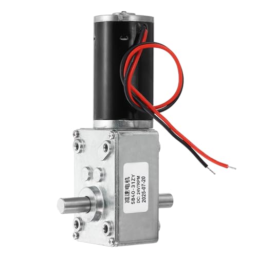 MECCANIXITY DC24V Worm Gear Motor, 7RPM 8mm D Shaft Self-Locking High Torque Speed Reduction Gear Motor for Automotive, Home Appliances, Robotics - style: 24V 7RPM