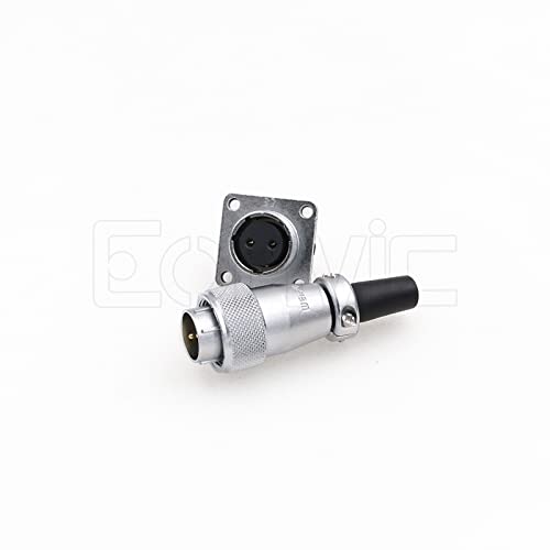 WS16 2 Pin Aviation Connector Waterproof Plug Male Female Square Socket Metal Threaded Signal LED Industrial Equipment - size: 2Pin