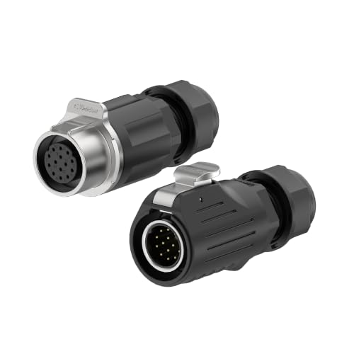 LP20 14PIN Industrial Waterproof Connector IP68 Quickly Plugging Aviation Connector Solder-Assembly M22 14PIN Circular Connector Fast Release Electrical Connector Male Plug&Female Socket - size: 14 Pin, style: Male Plug / Female Socket