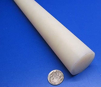 Natural Nylon 6/6 Extruded Round Rod 1.50" (1-1/2") x 4 Ft Length 1 pc