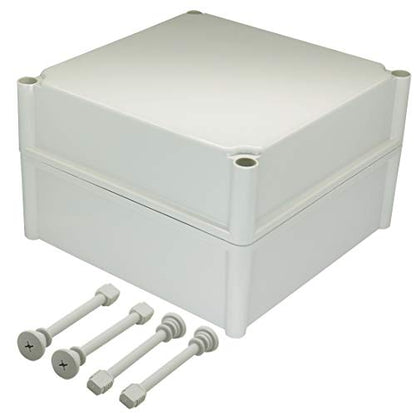 Zulkit Junction Box ABS Plastic Dustproof Waterproof IP67 Junction Boxes Universal Electrical Project Enclosure DIY Electronic Project Box Grey 11.02 x 11.02 x 7.09 inch (280 x 280 x 180 mm) - size: 11.02" x 11.02" x 7.09"