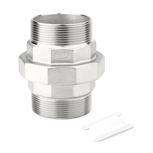 TAISHER 1PCS 304 Stainless Steel Union, 3" NPT Male x 3" NPT Male Cast Pipe Fitting - size: 3" MNPT