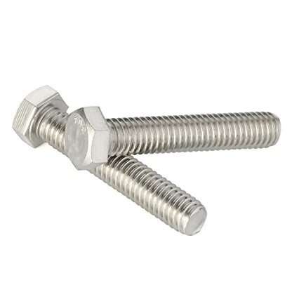 M6-1.0 x 16mm Hex Head Bolts Hexagon Screws, 304 Stainless Steel 18-8, Plain Finish, Fully Threaded, 25 PCS - size: M6 x 16mm