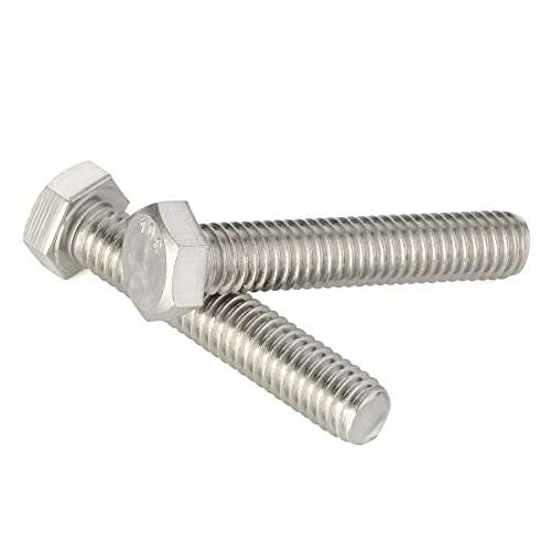 M8-1.25 x 20mm Hex Head Bolts Hexagon Screws, 304 Stainless Steel 18-8, Plain Finish, Fully Threaded, 25 PCS - size: M8 x 20mm