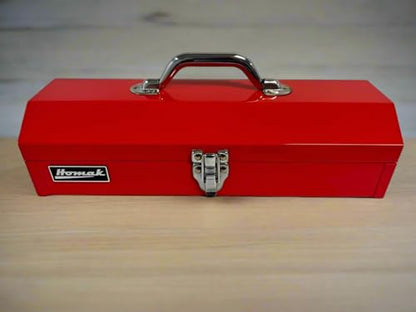 Homak Tool Box, 16" Portable Steel Small Tool Box with Metal Latch Closure & Plastic Handle, Multi-Purpose Heavy Duty Toolbox, Red - size: 16-Inch x 6-Inch x 4-Inch - Small