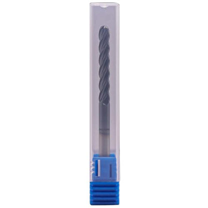 2Pcs 3/16" 4 Flute Solid Carbide Long Ball Nose End Mill Set, AlTiN Coated - size: 3/16 in