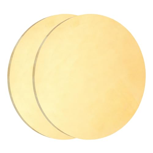 uxcell 2Pcs Brass Round Plate, 0.1"(2.5mm) Thick 2"(51mm) Dia H65 Brass Round Disc Blank Metal Sheet Copper Circle Disc for Metal Stamping DIY Crafts - size: 0.1"x 2"