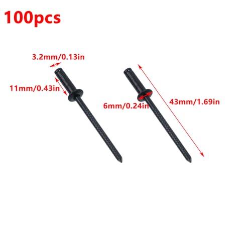 Antrader 1/8" x 3/8" Stainless Steel Blind Pop Rivets,Flange Rivets,100Pcs - color: All Black, size: 1/8" x 3/8"