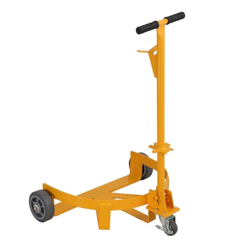 55 Gallon Drum Dolly, 1200lbs Capacity Oil Drum Caddy, Low Profile Barrel Dolly Cart with Adjustable Handle for Workshop Factory Warehouse