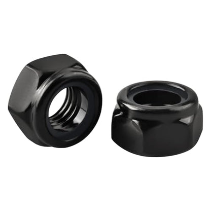 M4 Black Nylon Insert Lock Nuts, Stainless Steel 304 (18-8) Black Coating Lock Nuts with Nylon Insert, 100pcs - color: Black, size: M4-0.7
