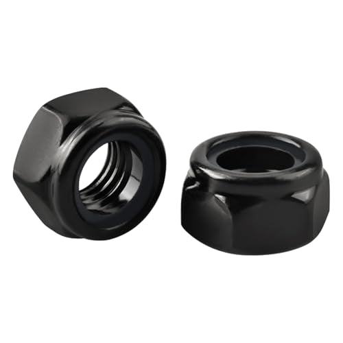 M4 Black Nylon Insert Lock Nuts, Stainless Steel 304 (18-8) Black Coating Lock Nuts with Nylon Insert, 100pcs - color: Black, size: M4-0.7