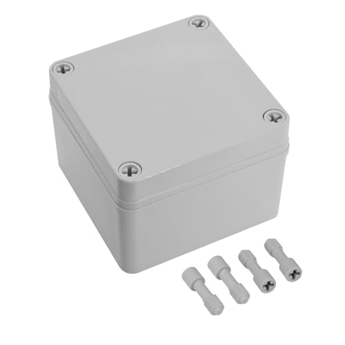 LeMotech IP67 Waterproof Junction Box ABS Plastic Project Box Dustproof Electrical Box Outdoor Enclosure for Electronics DIY Case Gray 3.9X 3.9X 3 inch (100x 100x 75 mm) - size: 3.9" x 3.9" x 3" (1pc)