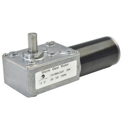 CHANCS 12V 8mm Shaft 7RPM Turbine Worm Motor Metal Gear Reversible Geared Motor for Paper Towel,Dispensers Shredders - size: 7RPM