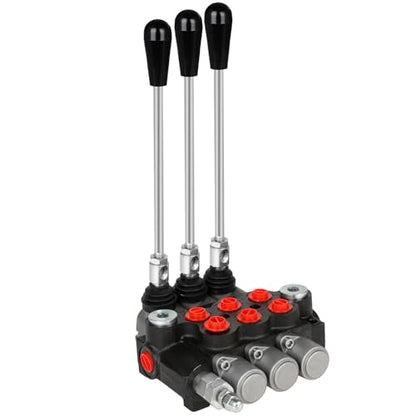 Hydraulic Flow Control Valve, 3 Spool 11 GPM G Ports Hydraulic Directional Control Valves Adjustable Relief Double Acting Parallel Center Tractor Loader W/Small Tractors/Tanks Loaders Log Splitters - size: 3 Spool 11 GPM