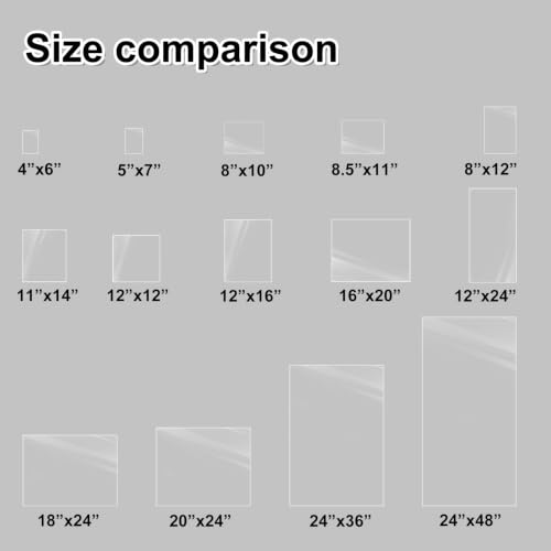KINLINK 12x12 Plexiglass Sheets 1/24 inch Thick, 1mm Clear PET Plastic Sheet for DIY Project, Craft, Table Top, Picture Frame, Acrylic Sign and Wedding Invitation 2 Pack - size: 12 x 12, 1mm