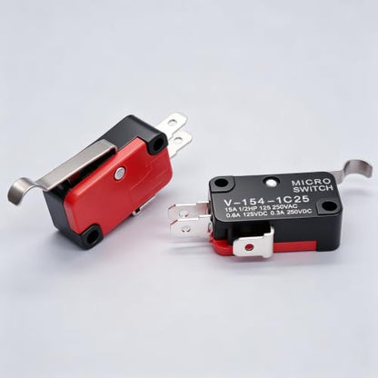 Twidec/6Pcs Micro Limit Switch Long Hinge Bending Lever Arm SPDT Snap Action Switch for Arduino V-154-1C25 - style: V-154-1C25