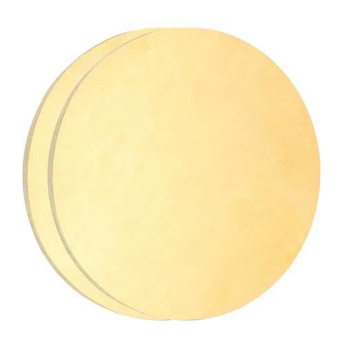 uxcell 2Pcs Brass Round Plate, 0.06"(1.5mm) Thick 2.4"(60mm) Dia H65 Brass Round Disc Blank Metal Sheet Copper Circle Disc for Metal Stamping DIY Crafts - size: 0.06"x 2.4"