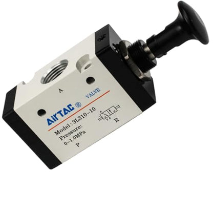 Push-Pull Valve AirTAC 3L310-10 3/8" NPT 3/2 Way Hand Lever 2 Position 3 Way Pneumatic Air Manual Control Direct Acting Type 0-145 PSI - size: 3/8 NPT, style: 3/2 way