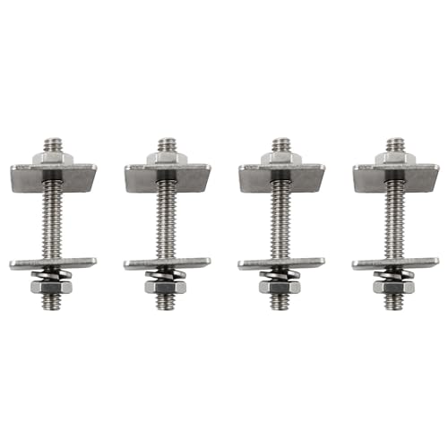 TAODAN 4Sets Square Gasket Bolt Sleeve 304 Stainless Steel Fully Threaded Rod 1/4x2 Inch with Nuts for Structural Anchoring and Fastening Screws