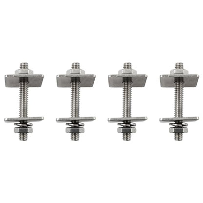 TAODAN 4Sets Square Gasket Bolt Sleeve 304 Stainless Steel Fully Threaded Rod 1/4x2 Inch with Nuts for Structural Anchoring and Fastening Screws