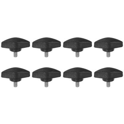HARFINGTON 8pcs Tee Wing Knobs M5 x 8mm Metric Male Threaded Stud T Head Plastic Knob Handles Thumb Screws Hand Clamping Tightening Knob Grip Thumbscrew, Black - size: M5 x 8mm x 36mm