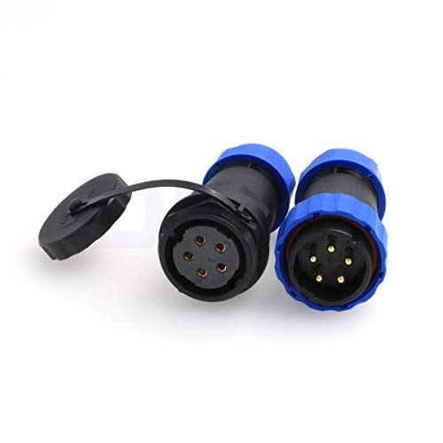 HE29 5pin 28mm Electrical Waterproof Circular Industrial Threaded Plastic Connector (5 pin) - size: 5 pin