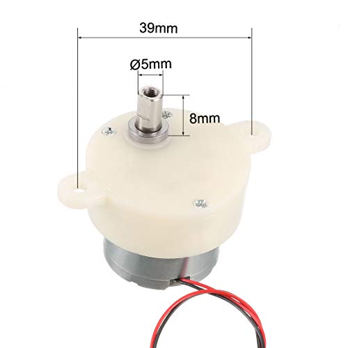 uxcell DC 6V 5RPM High Torque Rotary Speed Cylinder Shape Deceleration Reducing Motor, 2-Wire Connecting