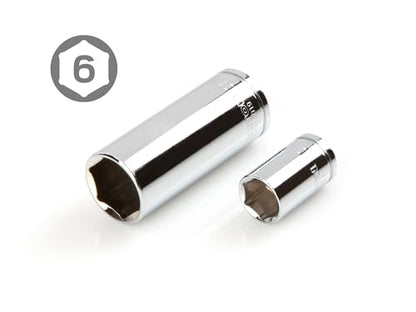 TEKTON 3/8 Inch Drive 6-Point Socket and Ratchet Set, 46-Piece (5/16-3/4 in., 8-19 mm) | SKT15301 (Pack of 4) - size: 46-Piece (8-19 mm) - Pack of 4