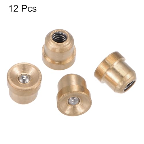 uxcell Brass Push Button Flange Grease Oil Cup 5mm Ball Oiler for Lubrication System 12Pcs - size: 5mm