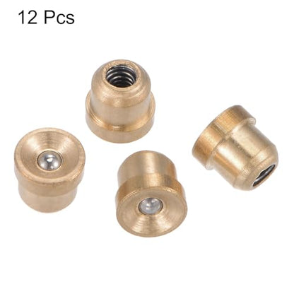 uxcell Brass Push Button Flange Grease Oil Cup 5mm Ball Oiler for Lubrication System 12Pcs - size: 5mm