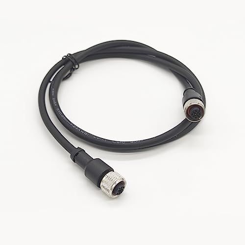 M12 5 Pins Female to Female Connector Cable, A Code Straight Molding Cable Female to Female Aviation Sensor Electrical PVC Cable 125V 4A AC/DC Industrial Molded Cable 5M AWG22（5Meter） - size: 16.4ft