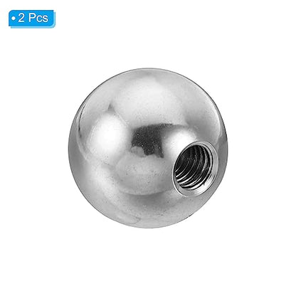 PATIKIL M6x20mm Ball Nuts Knob, 2 Pack Female Thread 304 Stainless Steel Round Blind Hole Screw Cap Cover for Lighting Machinery DIY Decoration, Silver - size: M6x20mm