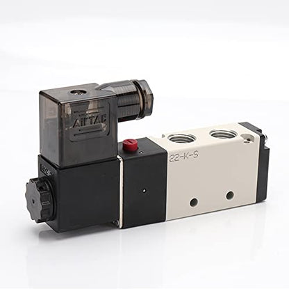 Solenoid Valve 1/4"PT Pneumatic AirTAC 4V210-08 Air 12V/24V/110V/220V Single Coil Pilot-Operated Electric 2 Position 5 Way Connection Type(4V210 PT1/4, DC12V) - size: 4V210 PT1/4, style: DC12V