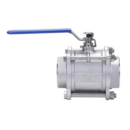 DERNORD Ball Valve 3 Inch NPT Threaded - Stainless Steel 304 Female 3 Piece Full Port (3" NPT Female) - size: 3" NPT Female