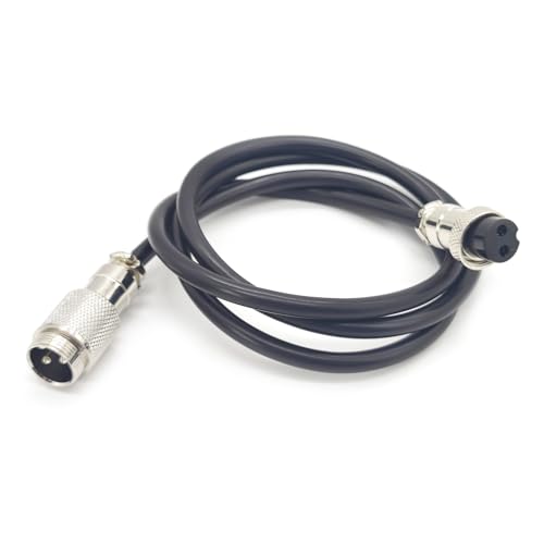 3.28 ft GX20 2 Pin Male to Female Cable, GX20 2Pins Female to Male Head Aviation Cordset Electrical Connector Panel Mount Circular Metal Adapter Cordset for Ships 10A 250V 15AWG (1meter) - size: GX20 2Pin