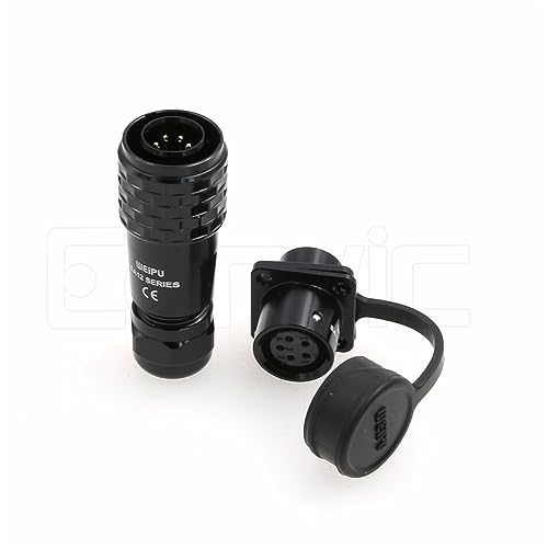 SA12 6Pin Weipu Connector Aviation Push-Pull Solder Cable Connector Plug Panel Mount Socket Female Rear-nut Mount for LED Light Equipment Electrical - size: 6Pin 5A