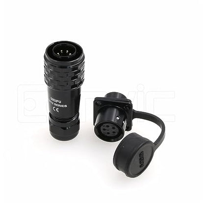 SA12 6Pin Weipu Connector Aviation Push-Pull Solder Cable Connector Plug Panel Mount Socket Female Rear-nut Mount for LED Light Equipment Electrical - size: 6Pin 5A