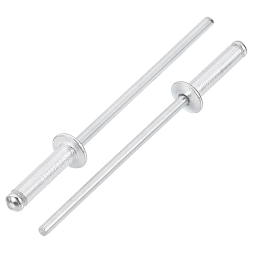 uxcell 100Pcs 3/32" x3/8" Aluminum Blind Rivets Dome Head Long Split Rivets - size: 3/32"x3/8"