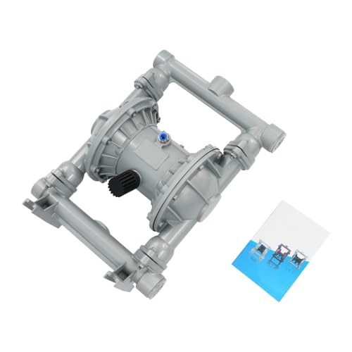 Air Operated Double Diaphragm Pump 1.5in - Pneumatic Waste Oil Transfer Pump with Dual Diaphragm, 0.18in Solids, 164ft Head, 23ft Suction Lift, Aluminum Alloy for Industrial Use