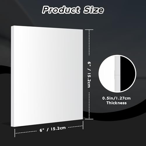 HDPE Sheet 1/2" Thick - 6"x6" HDPE Plastic Sheet, White Plastic Sheet for Crafts, DIY Projects, and Industrial Use - size: 6" x 6"