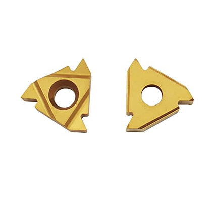 10PCS 16ER AG60 / 16IR AG60 CNC Lathe Indexable Threading Carbide Turning Insert Blade (16IR AG60) (Pack of 2) - size: 16IR AG60 (Pack of 2)