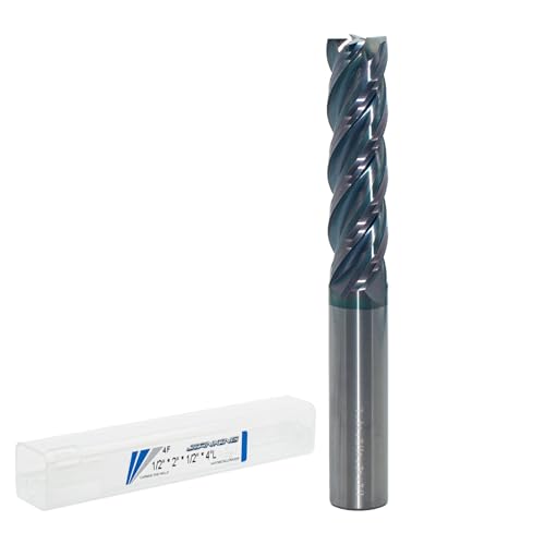 1/2" Extra Long 4-Flute Carbide Square End Mill, 4" OAL, 1Pc - size: 1/2" Extra Long (1 Pc), style: For Stainless Steel