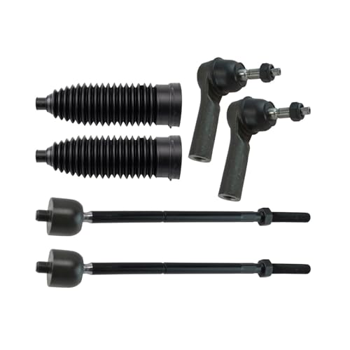 TRQ Front Steering Kit Steering Rack & Pinion Bellow Tie Rod - style: PSA27952