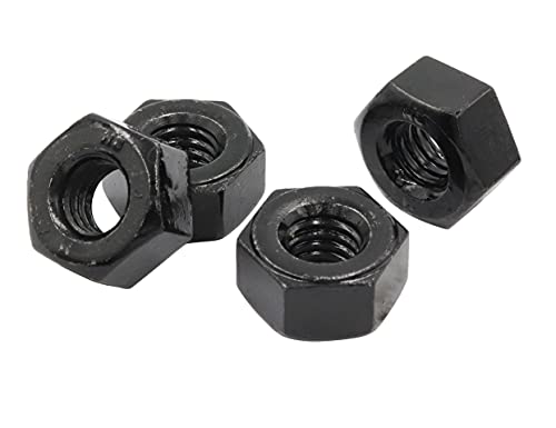 LBY 23pcs Heavy Hex Nuts, 3/8-16 Coarse Thread Hex Nuts, 45# Steel (Black) - size: 3/8-16