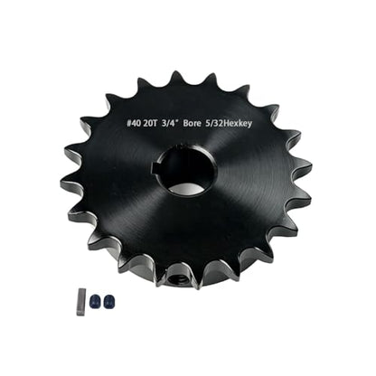 #40 Sprocket 20T 3/4" Bore Hardened Black Oxide - size: 20 teeth, style: 3/4" in bore