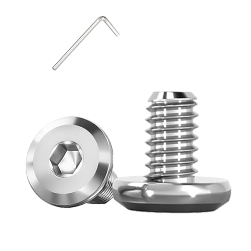 Metuja M6-1.0 x 12mm,20-Pack Silver Flat Head Hex Socket Cap Screw Bolts,304 Stainless Steel,Fully Threaded M6 Bolt,Metric Fasteners for Furniture - size: M6-1.0x12mm