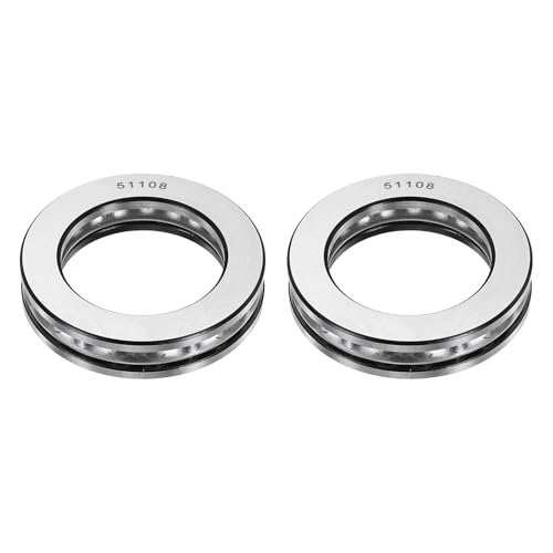 uxcell 2Pcs Thrust Ball Bearings, 40mm Bore 60mm OD 13mm Thick 51108 ABEC5 - size: 51108 40mm x 60mm x 13mm